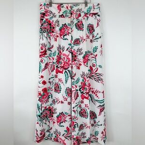 Y2K 7th Avenue Design Studio Paper bag waist Floral Capri‎ Pant size 10